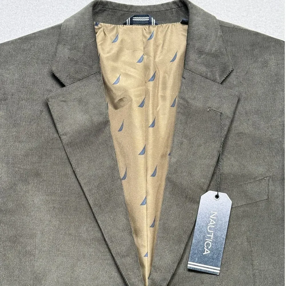 Nautica Men's Modern-Fit Faux-Suede Sport Coat Bright Blue 38R $295